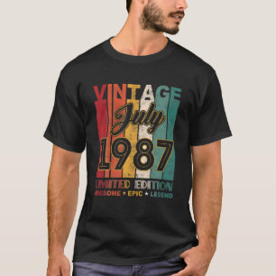 T-shirt 34 Anniversaire Vintage Juillet 1987 Awesome Epic