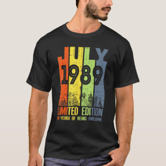 T-shirt 34 Ans Awesome Depuis Juillet 1989 34ème Anniversa