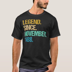 T-shirt 34 Ans Awesome Depuis Novembre 1988 34th Bir