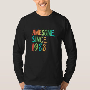 T-shirt 34 Ans Vieux Coeur Fille Décor Floral Magnifique D