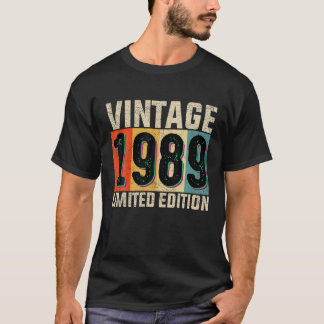 T-shirt 34 Ans Vintage 1989 Limited Edition 34E Bir