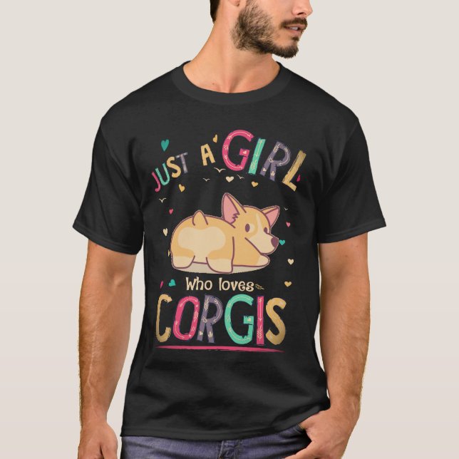 T-shirt 34 Juste une fille qui aime Corgi (Devant)