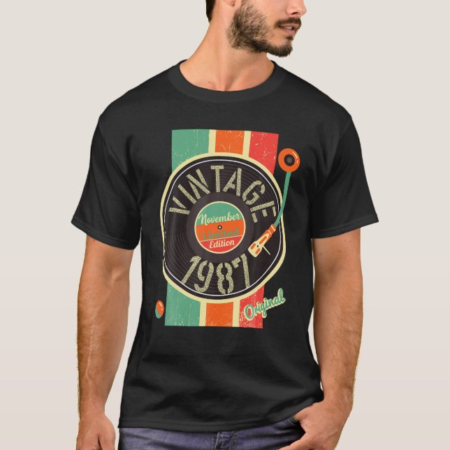 T-shirt 34 Years Birthday Man 1987 (Devant)