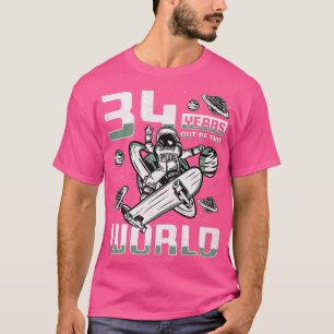T-shirt 34 Years Out Of This World, 34e Birthday Skater A