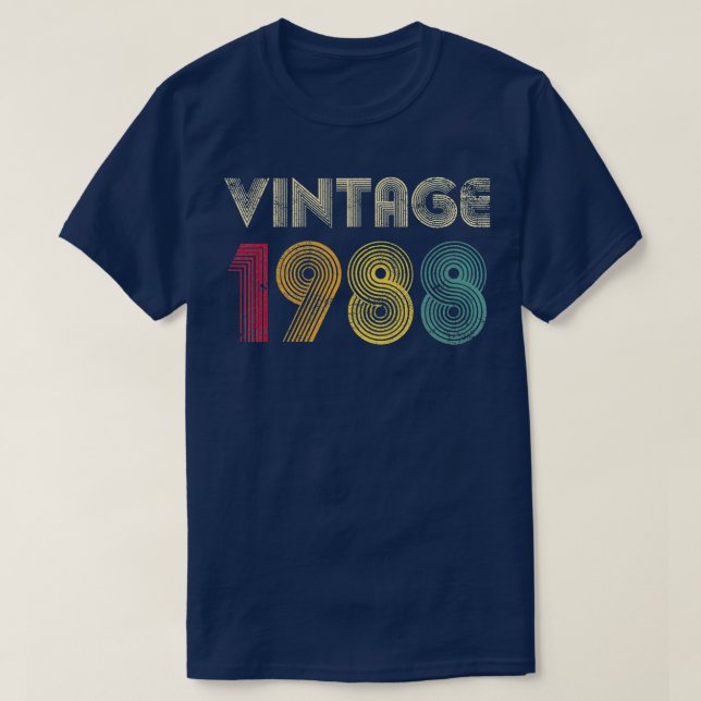 T-shirt 34e Anniversaire Cadeau Classique 1988 Hommes Vint (Design devant)
