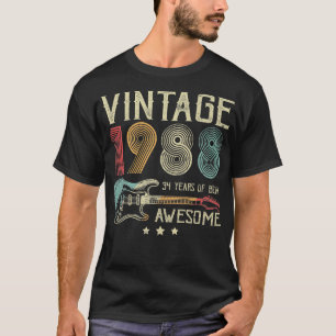 T-shirt 34e anniversaire femmes hommes Vintage stupéfiant