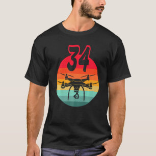 T-shirt 34e anniversaire I Drones à télécommande rétro ave