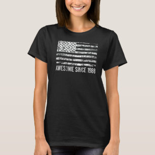 T-shirt 34e anniversaire Vintage Usa Drapeau stupéfiant de