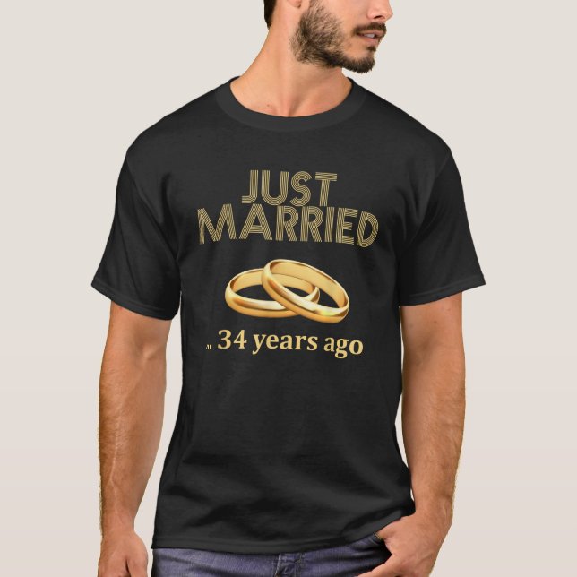 T-shirt 34ème anniversaire de Mariage marié il y a 34 ans (Devant)