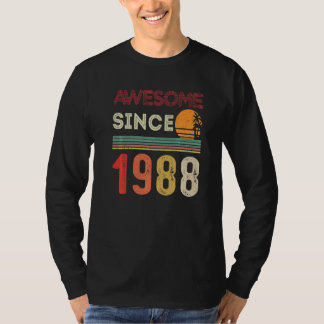 T-shirt 34ème Anniversaire Vintage 1988 Né En 1988 Awesome