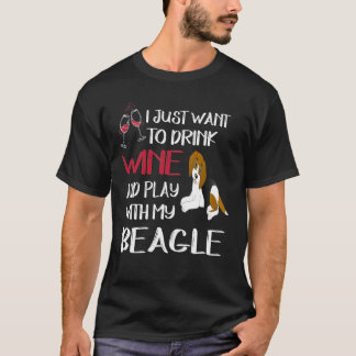 T-shirt 352 Boire Du Vin Et Jouer Avec Mon Beagle