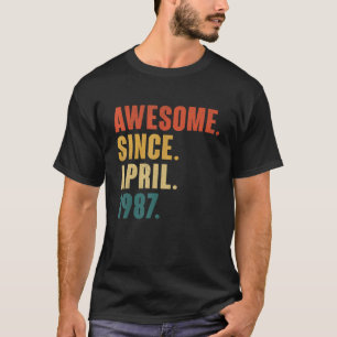 T-shirt 35 ans Awesome depuis avril 1987 35e anniversaire