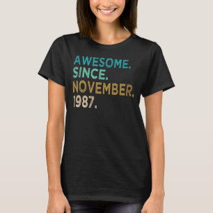 T-shirt 35 Ans Awesome Depuis Novembre 1987 35th Bir