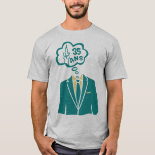T-shirt 35 ans costume cravate anniversaire bulle bougie