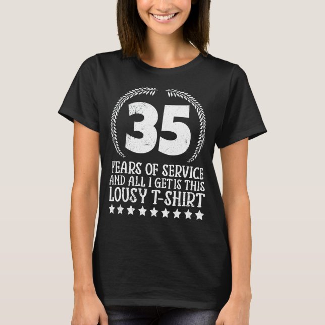 T-shirt 35 Ans De Service 30 Anniversaire De Travail (Devant)