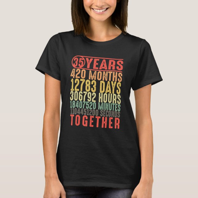 T-shirt 35 ans ensemble 35e anniversaire Couples mariés (Devant)