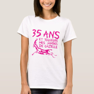 T-shirt 35 ans jambes gazelle anniversaire