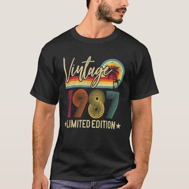 T-shirt 35 ans Vintage 1987 35e Anniversaire (Devant)