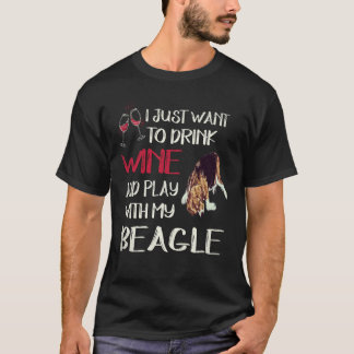 T-shirt 35 Bois du vin et joue avec mon beagle
