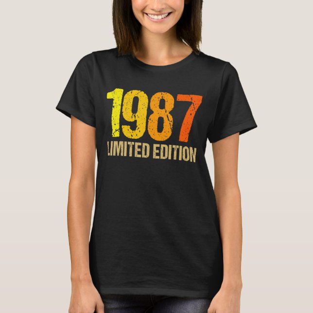 T-shirt 35e anniversaire Dames Mens 35 ans 1987 5 (Devant)