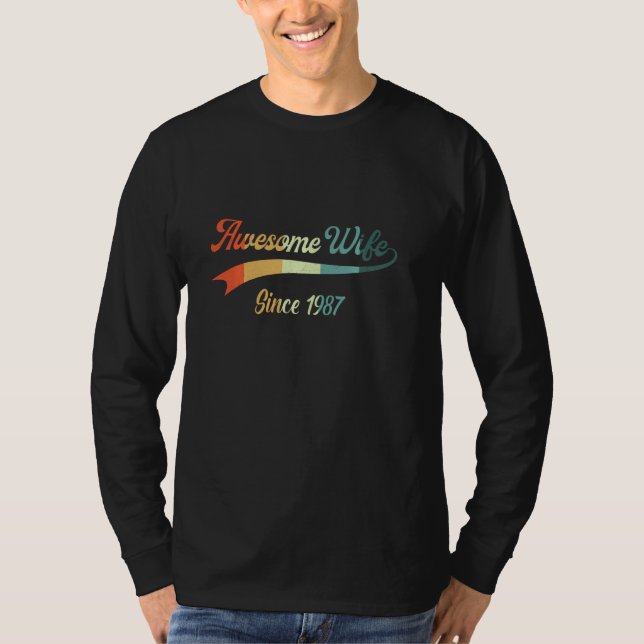 T-shirt 35e anniversaire de la Mariage pour son incroyable (Devant)