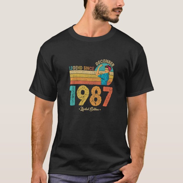 T-shirt 35e anniversaire Décembre 1987 Légende depuis 1987 (Devant)
