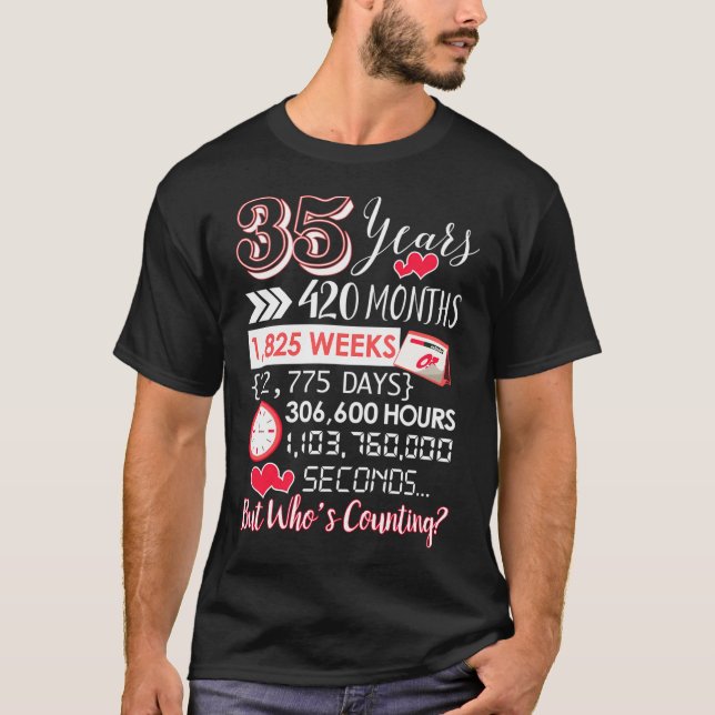 T-shirt 35E Anniversaire Du Mariage Pour 35 Ans (Devant)
