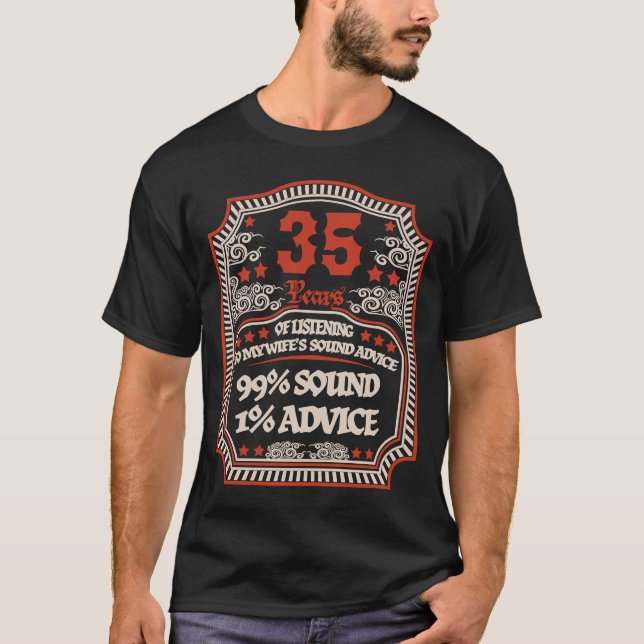 T-shirt 35e anniversaire du Mariage pour lui mari homme (Devant)