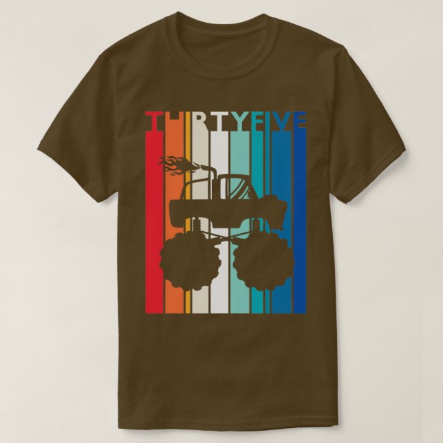 T-shirt 35e anniversaire Gift Monster Chemise de Camion 35 (Design devant)