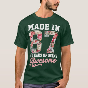 T-shirt 35e anniversaire Né en 1987 35 ans filles cadeaux