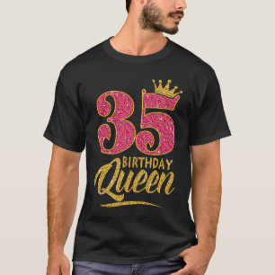 T-shirt 35e anniversaire Reine 35 ans fille Couronne rose