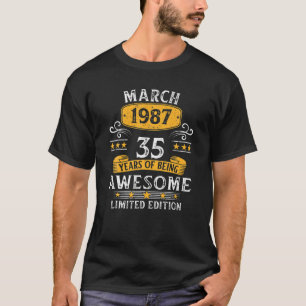 T-shirt 35E Cadeau Anniversaire 35 Ans Awesome Depuis Marc