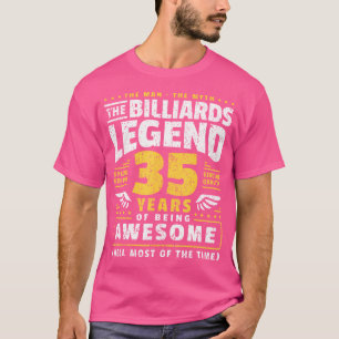 T-shirt 35E Joueur Billard Anniversaire 35 Ans Billia