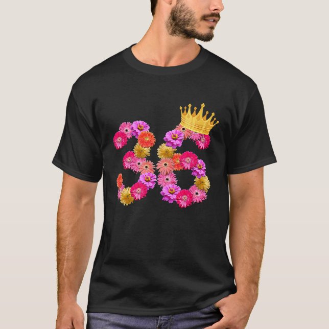T-shirt 36 Anniversaire Femmes Flower Crown C'est My 36t (Devant)