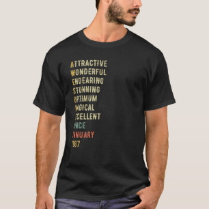 T-shirt 36 Ans 36e anniversaire Awesome depuis le 1er janv
