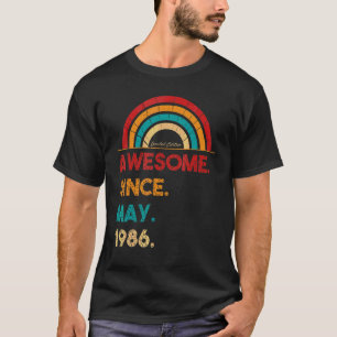 T-shirt 36 ans Awesome depuis mai 1986 36e anniversaire