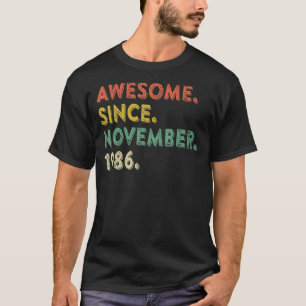 T-shirt 36 Ans Awesome Depuis Novembre 1986 36th Bir
