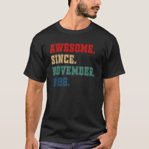 T-shirt 36 Ans Awesome Depuis Novembre 1986 36th Bir