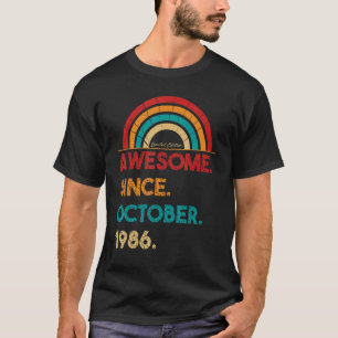 T-shirt 36 Ans Awesome depuis Octobre 1986 36e Naissance