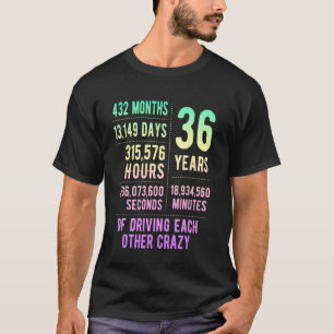 T-shirt 36 Ans de Mariage Drôle 36e Anniversaire de Mariag