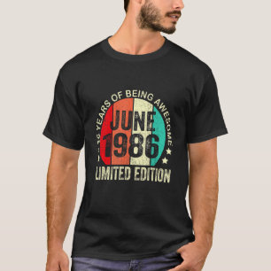 T-shirt 36 ans Vieux juin 1986 36e anniversaire