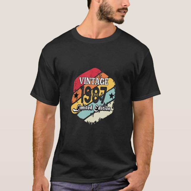 T-shirt 36 ans Vintage 1987 36e anniversaire (Devant)