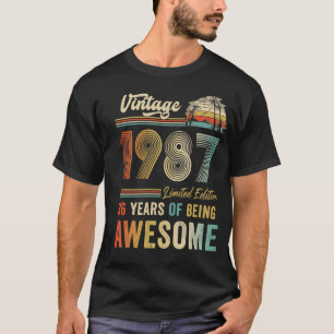 T-shirt 36 ans Vintage 1987 36e anniversaire Hommes Femmes