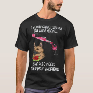 T-shirt 36 Une femme ne peut survivre au vin seul Elle a a