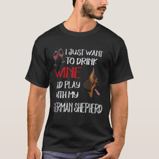 T-shirt 36 Veut simplement boire du vin et jouer avec mon