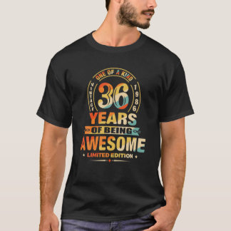 T-shirt 36E Anniversaire Cadeaux 36 Ans D'Être Une Vint Ma