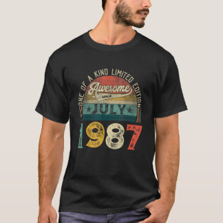 T-shirt 36e anniversaire Décorations juillet 1987 Hommes F