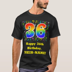 T-shirt 36e anniversaire : Symboles de musique colorée, Ar