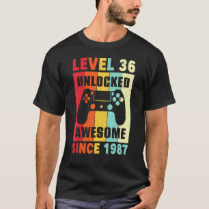 T-shirt 36e chemise d'anniversaire 36 ans Niveau 36 déverr