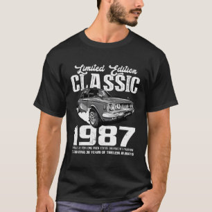 T-shirt 36E Voiture Classique Anniversaire Depuis 1987 Cad